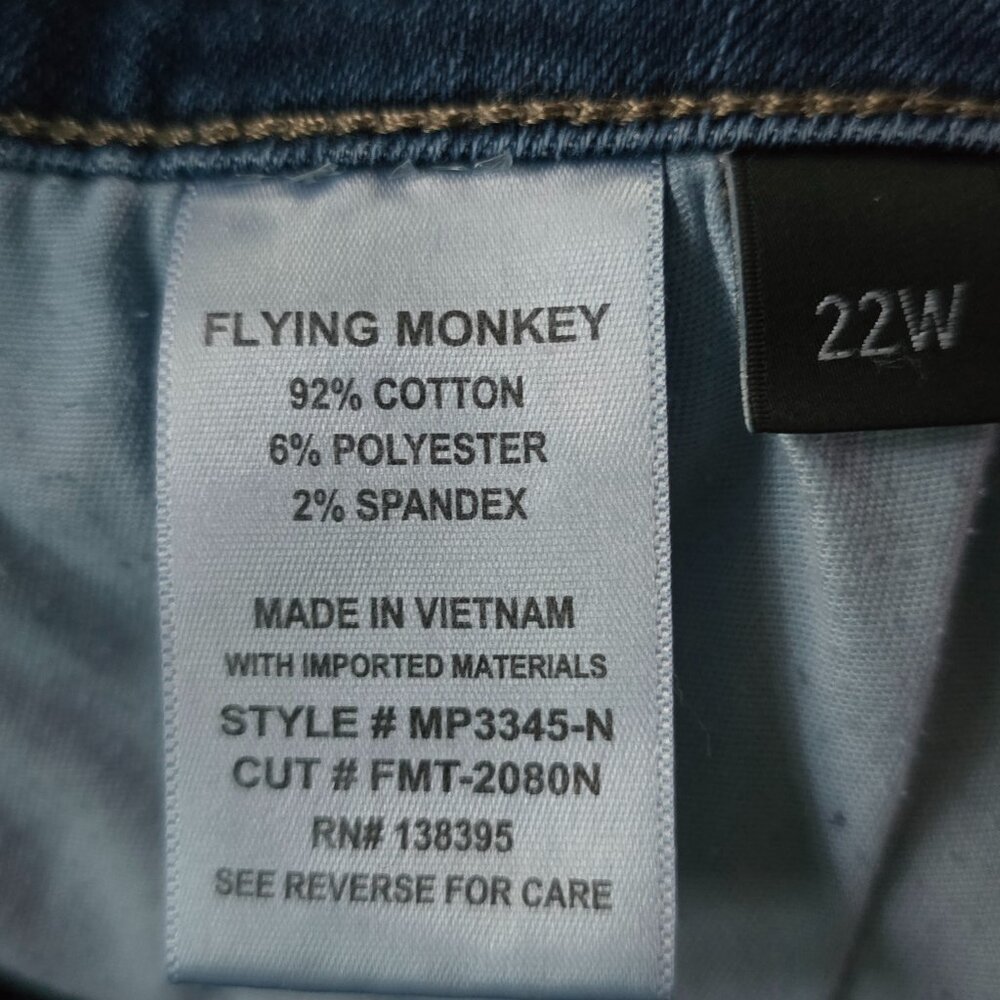 FLYING MONKEY (22W) Platinum High Rise Distressed Bootcut Jeans - Picture 5 of 6